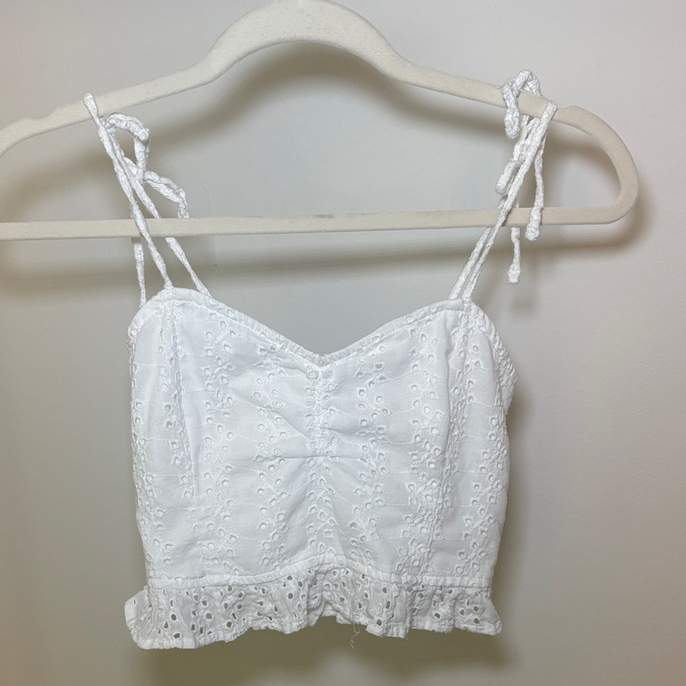 Hollister White Eyelet Lace Camisole